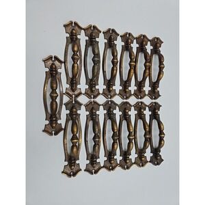 13 Vintage Federal Brass Finish Dresser Drawer Pull Solid Handle 3"